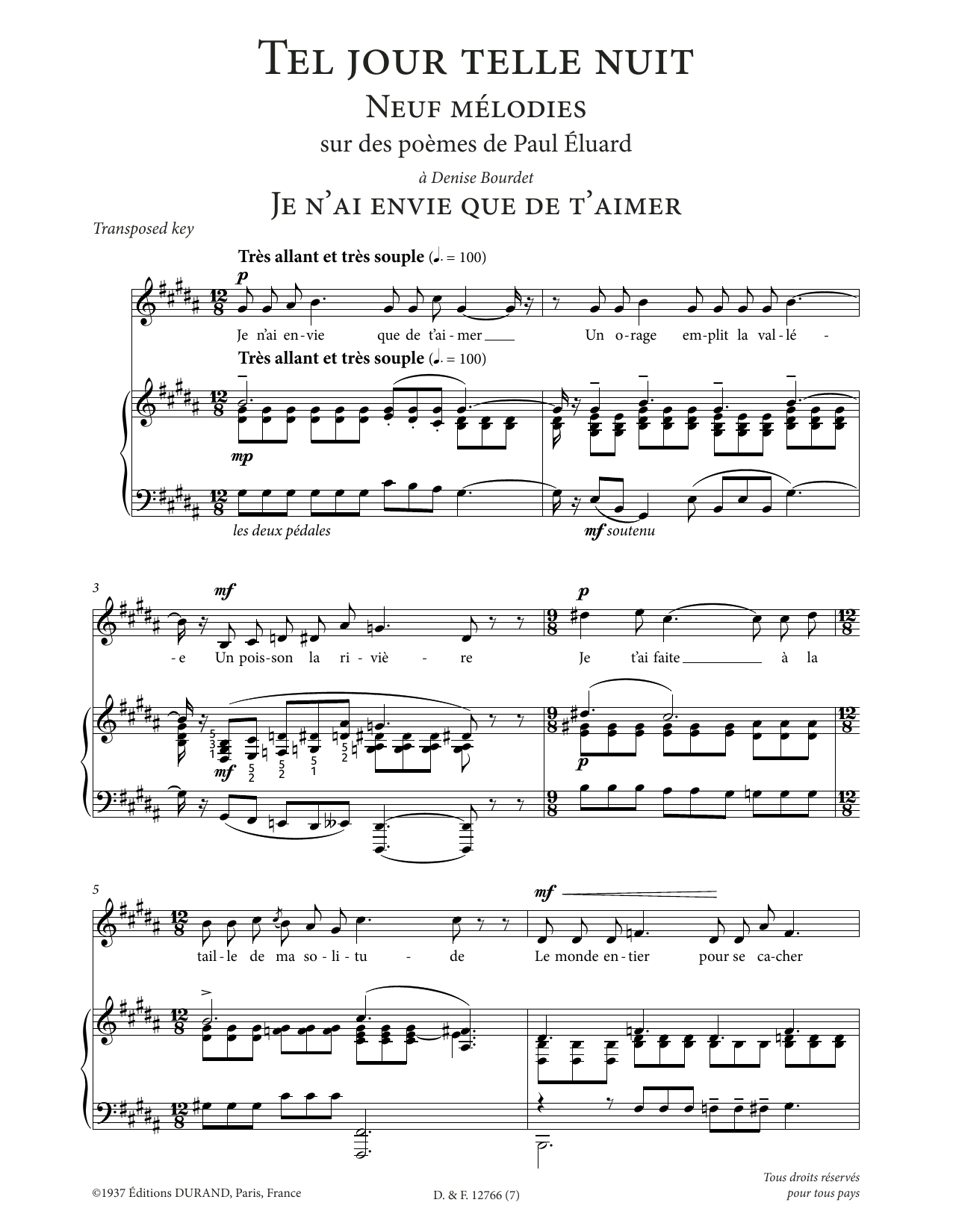 Produktbild zu: Je n'ai envie que de t'aimer (Low Voice)
