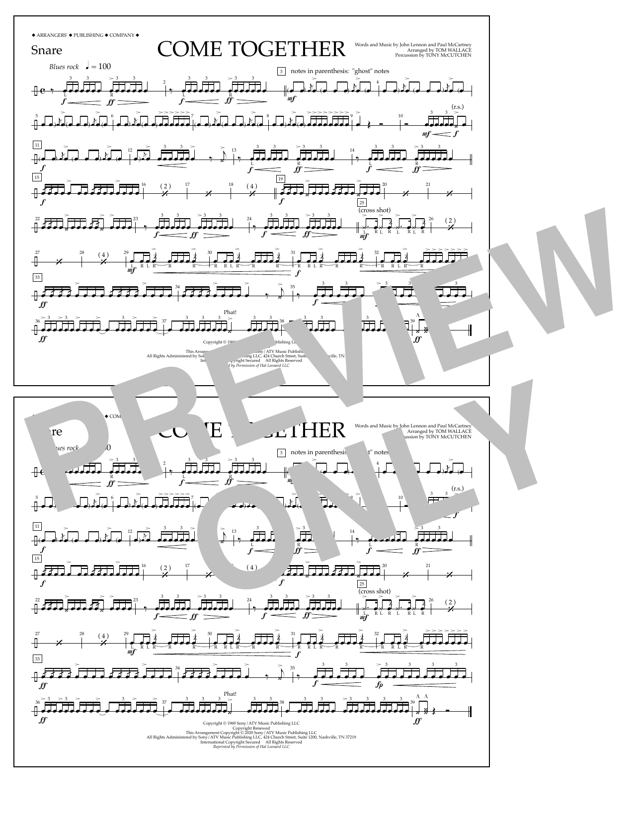 Produktbild zu: Come Together (arr. Tom Wallace) - Snare