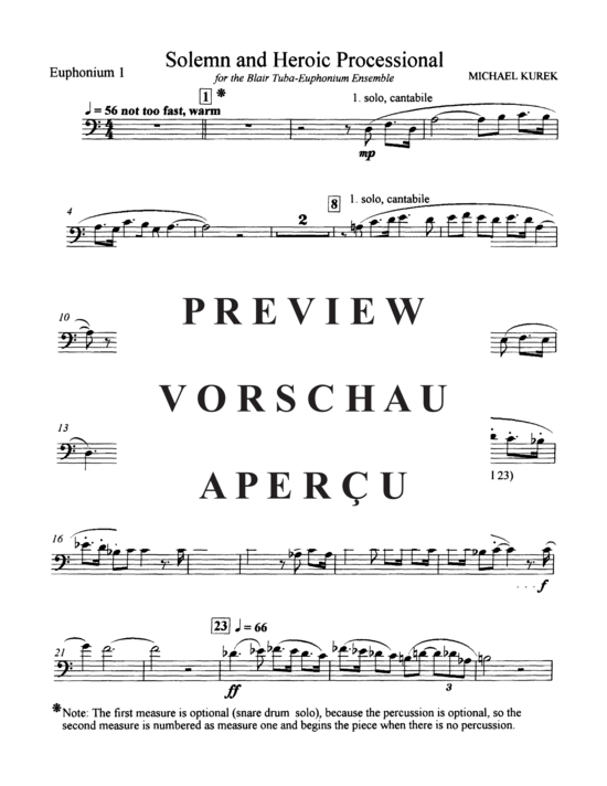 Produktgalerie: Seite 14 von 21 Solemn and Heroic Processional , , (Tuba Ensemble EEEETTTT + opt. Percussion)