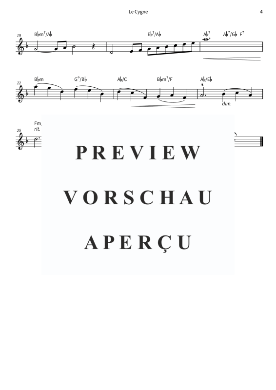 Produktgalerie: Seite 6 von 6 Le Cygne - La version simplifiée de Le Carnaval des Animaux, n° 13, , Altsaxophon in Es Solo und Akkorde - Leadsheet