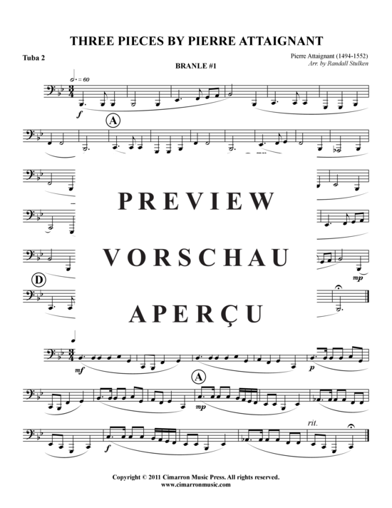 Product gallery: Page 16 of 17 Drei Stücke von P. Attaignant , , (Tuba Quartet: 2x Baritone, 2xTuba)