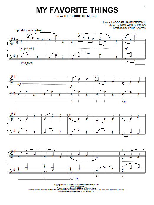 Produktbild zu: My Favorite Things (from The Sound of Music) (arr. Phillip Keveren)