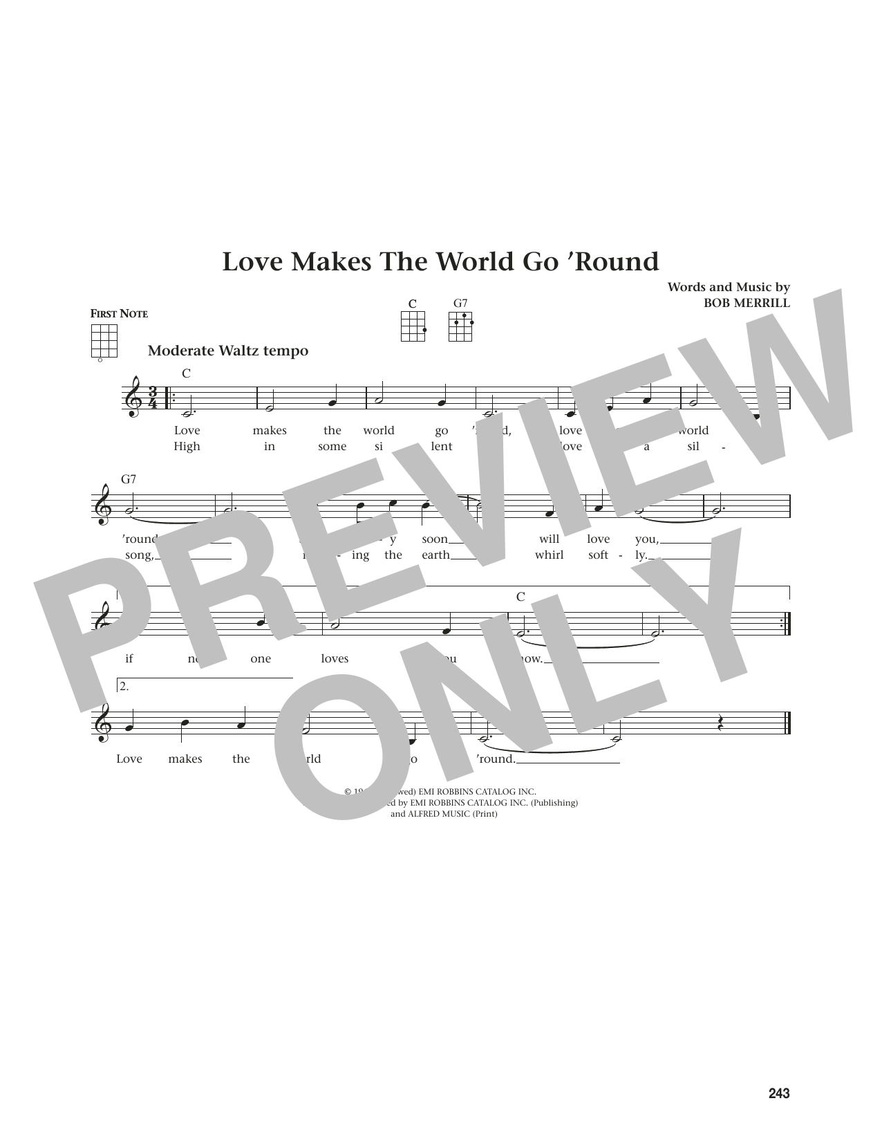 Produktgalerie: Seite 1 von 1 Love Makes The World Go 'round (from The Daily Ukulele) (arr. Jim Beloff), Bob Merrill, Ukulele