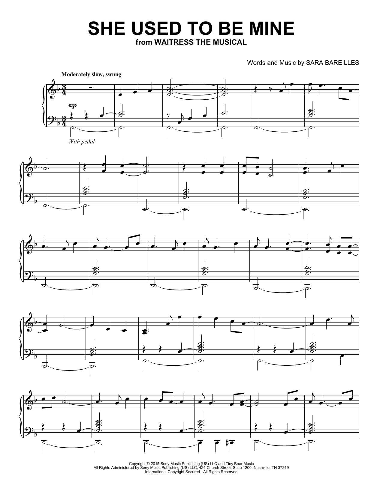 Produktbild zu: She Used To Be Mine (from Waitress) (Peaceful Piano Solo)