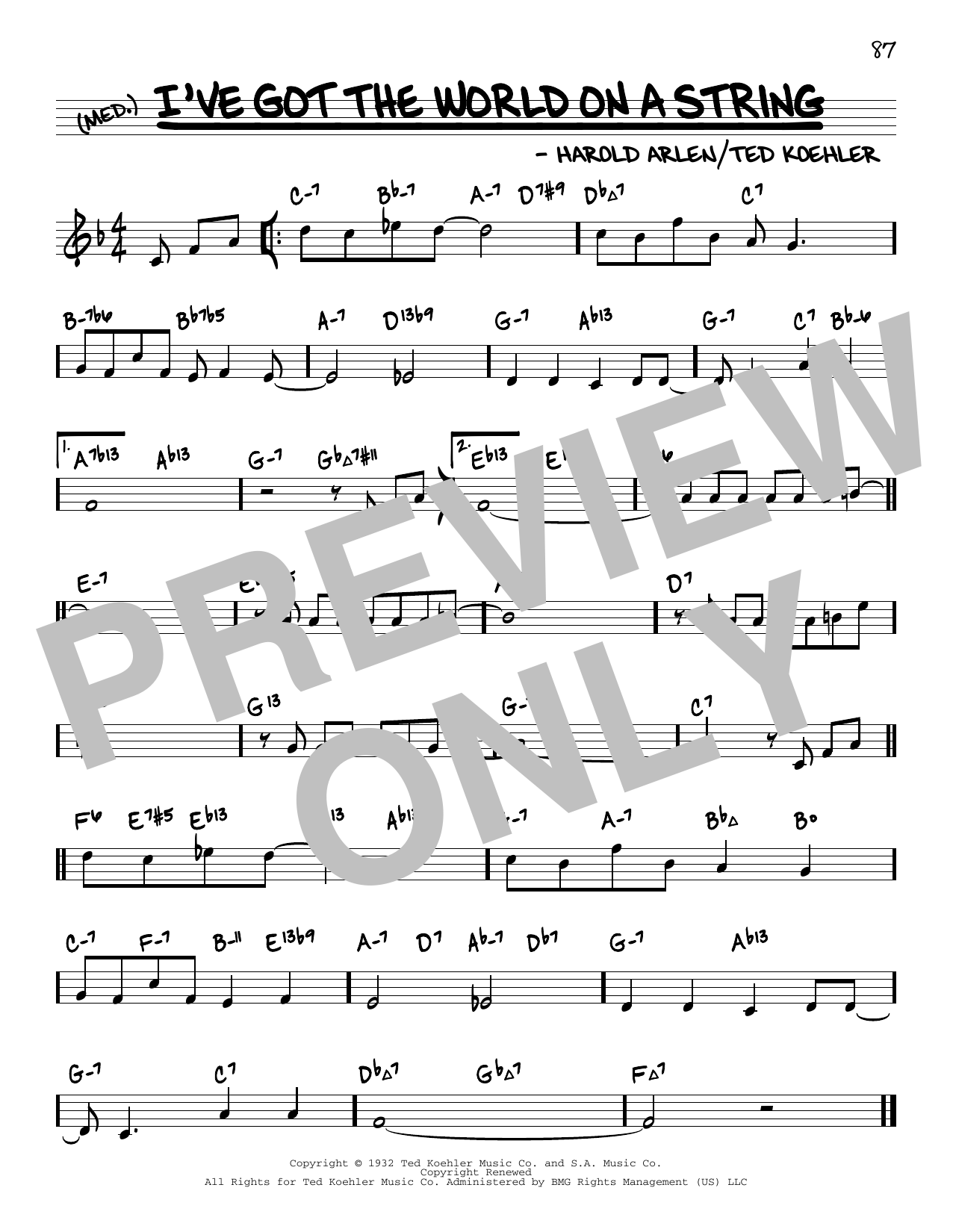 Product gallery: Page 1 of 1 I've Got The World On A String (arr. David Hazeltine), Harold Arlen