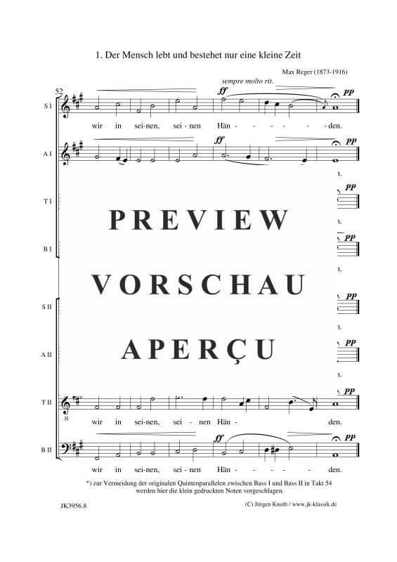 gallery: Der Mensch lebt und bestehet nur eine kleine Zeit Op.138, No.1, , (Gemischter Chor 8-stimmig SSAATTBB)