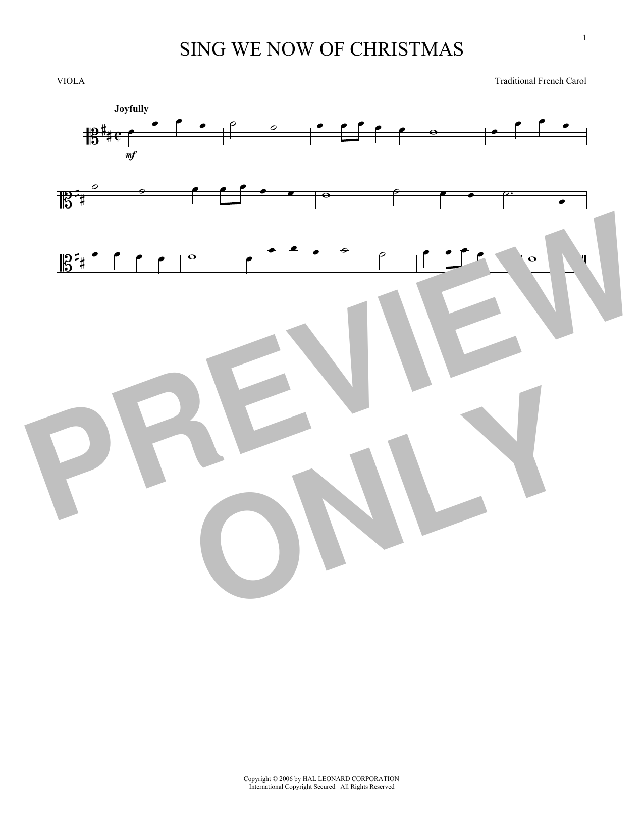 Product gallery: Page 1 of 1 Sing We Now Of Christmas, Traditional French Carol