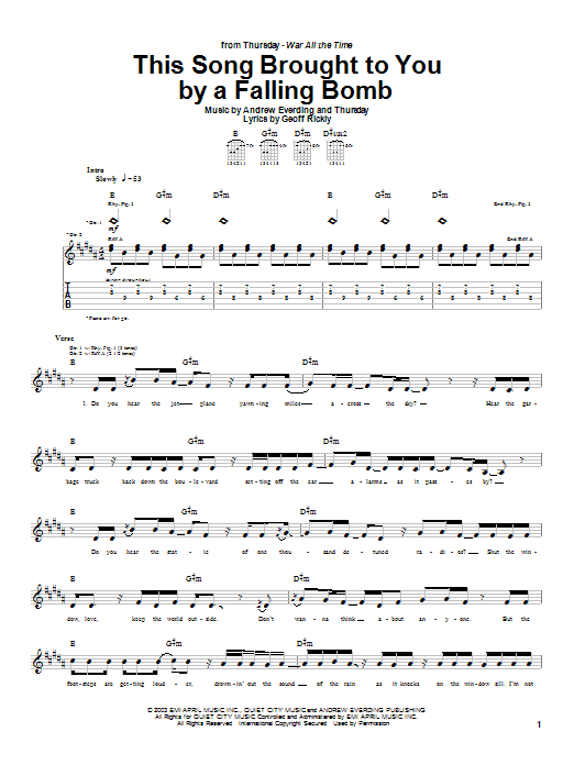 Produktgalerie: Seite 1 von 1 This Song Brought To You By A Falling Bomb, Thursday, Gitarre