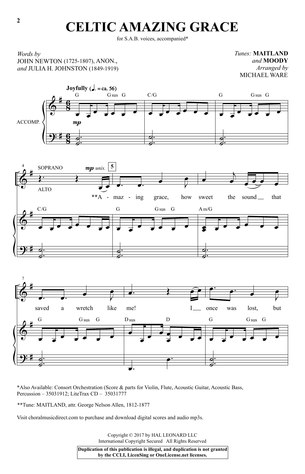 Product gallery: Page 1 of 1 Celtic Amazing Grace, Michael Ware