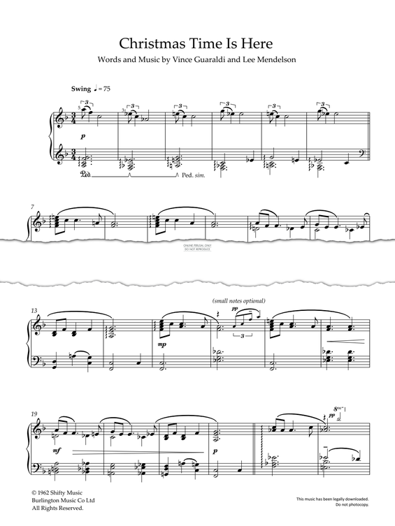 Produktgalerie: Seite 1 von 1 Christmas Time Is Here, Vince Guaraldi, Klavier