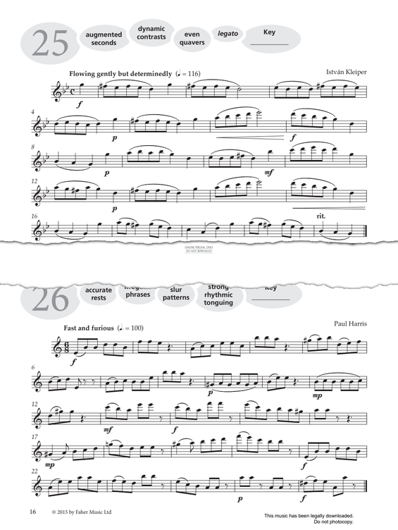 Product gallery: Page 1 of 1 Study No.25 Flowing Gently But Determinedly (from 'More Graded Studies For Flute Book One'), István Kleiper