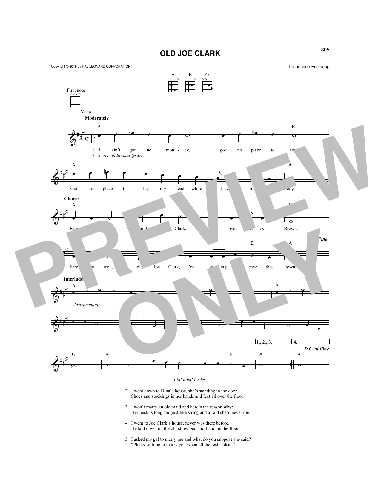 Produktgalerie: Seite 1 von 1 Old Joe Clark, Tennessee Folksong