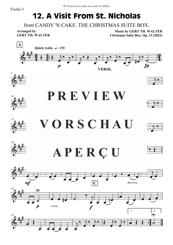 Produktgalerie: Seite 6 von 6 A Visit From St. Nicholas, , Violinen Trio