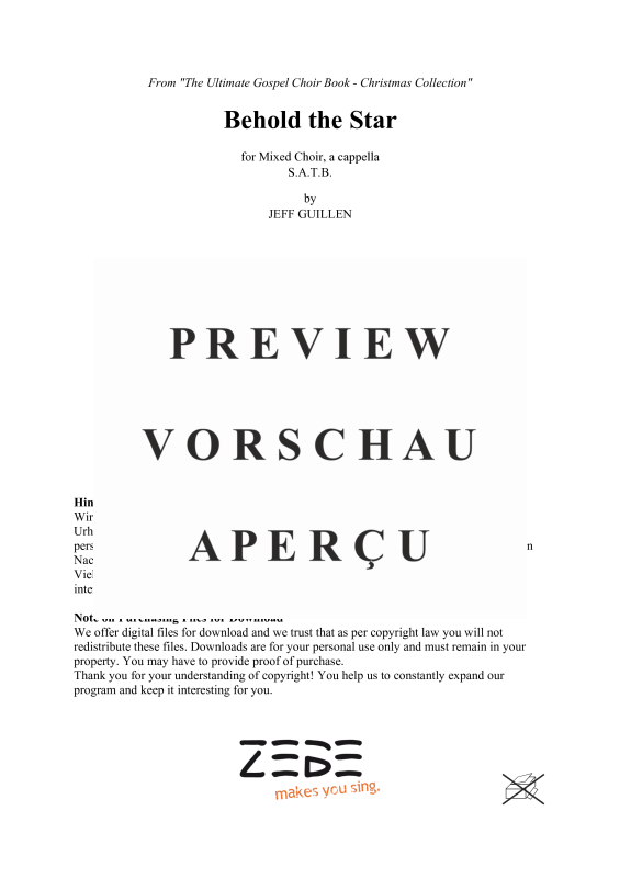 Produktgalerie: Seite 2 von 5 Behold the Star, , Gemischter Chor