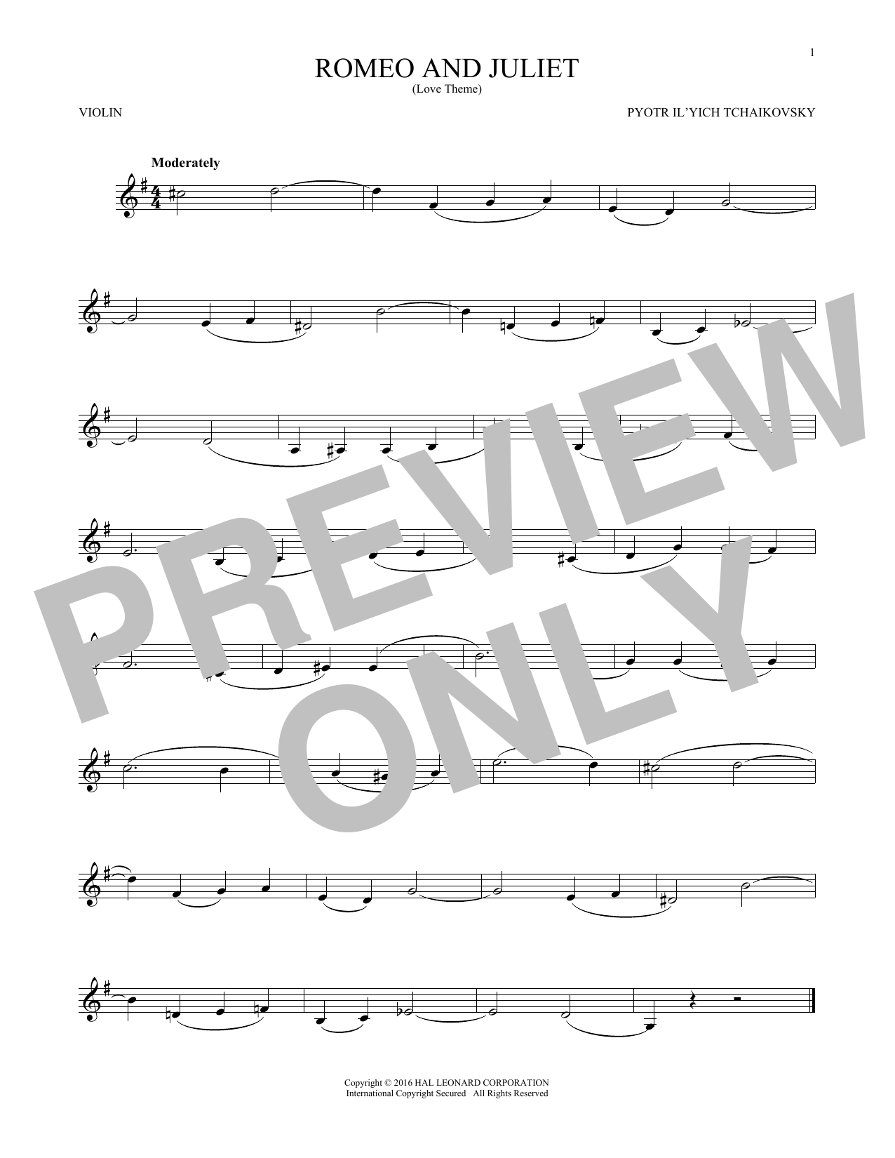 Product gallery: Page 1 of 1 Romeo And Juliet (Love Theme), Pyotr Il'yich Tchaikovsky