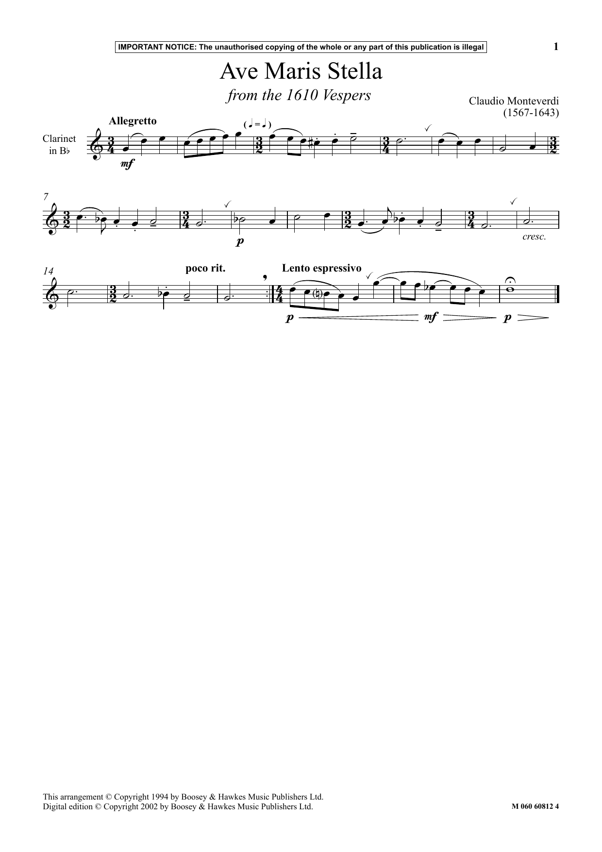 Product picture to: Ave Maris Stella (from The 1610 Vespers)