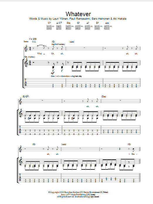 Produktgalerie: Seite 1 von 1 Whatever, The Rasmus, Gitarre