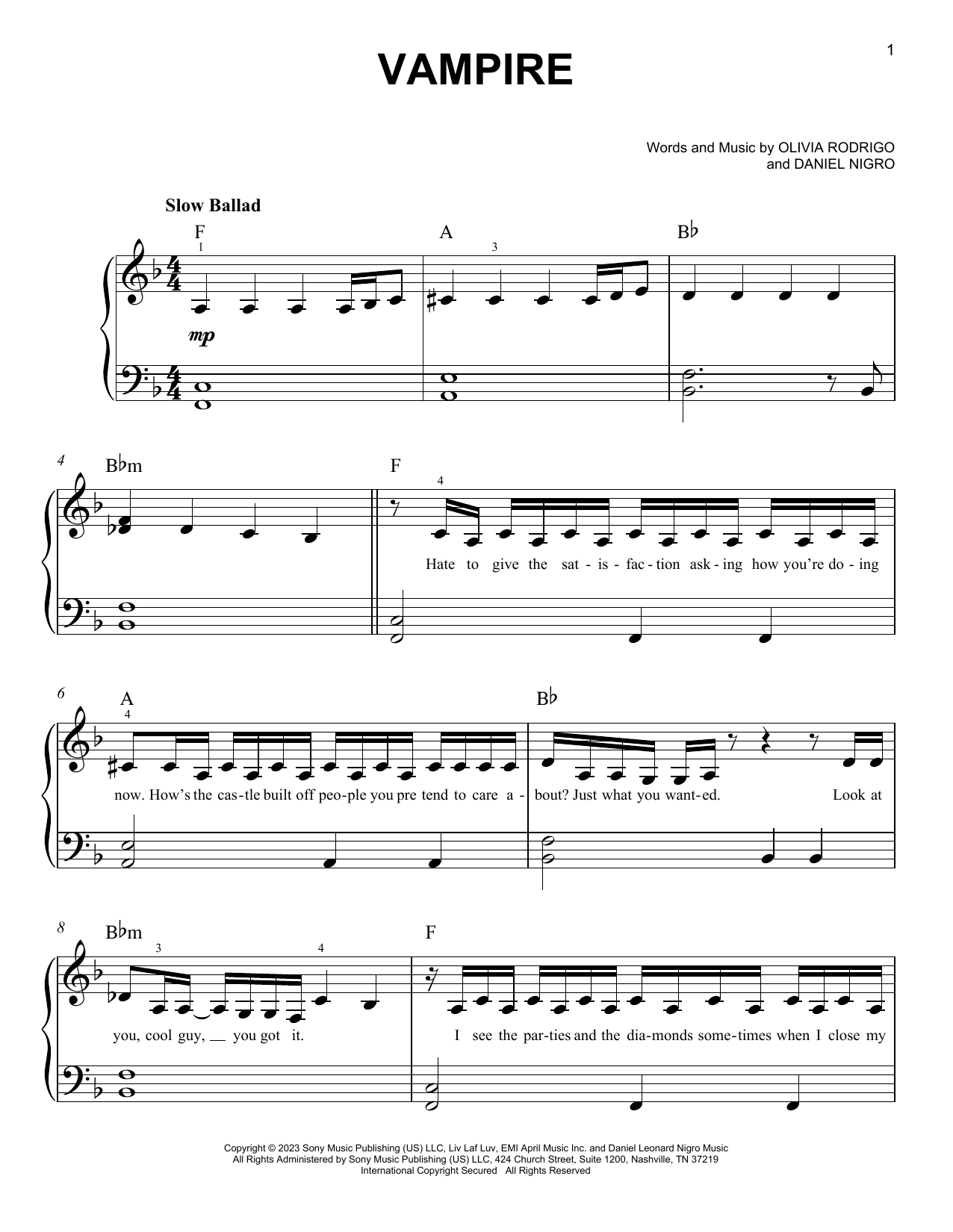 Produktbild zu:  vampire - Olivia Rodrigo