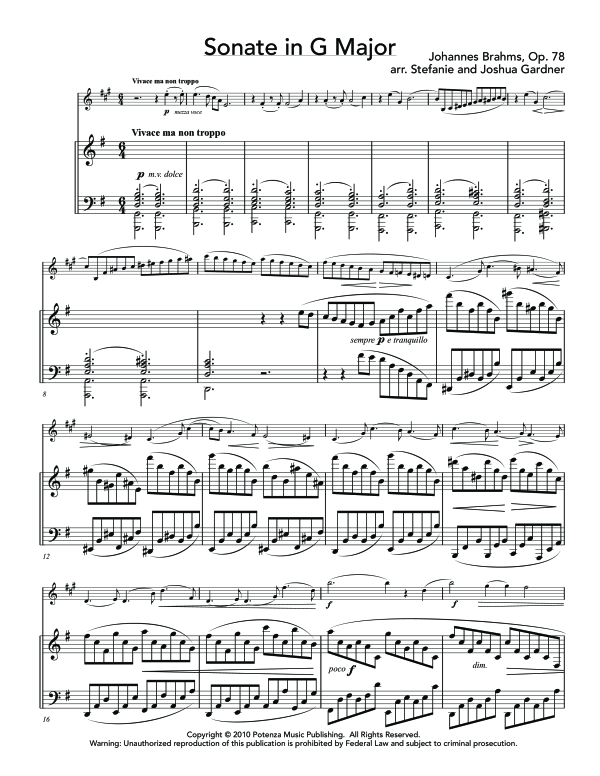Product gallery: Page 1 of 11 Sonate in G Major, Op. 78, , (clarinet in Bb and piano)