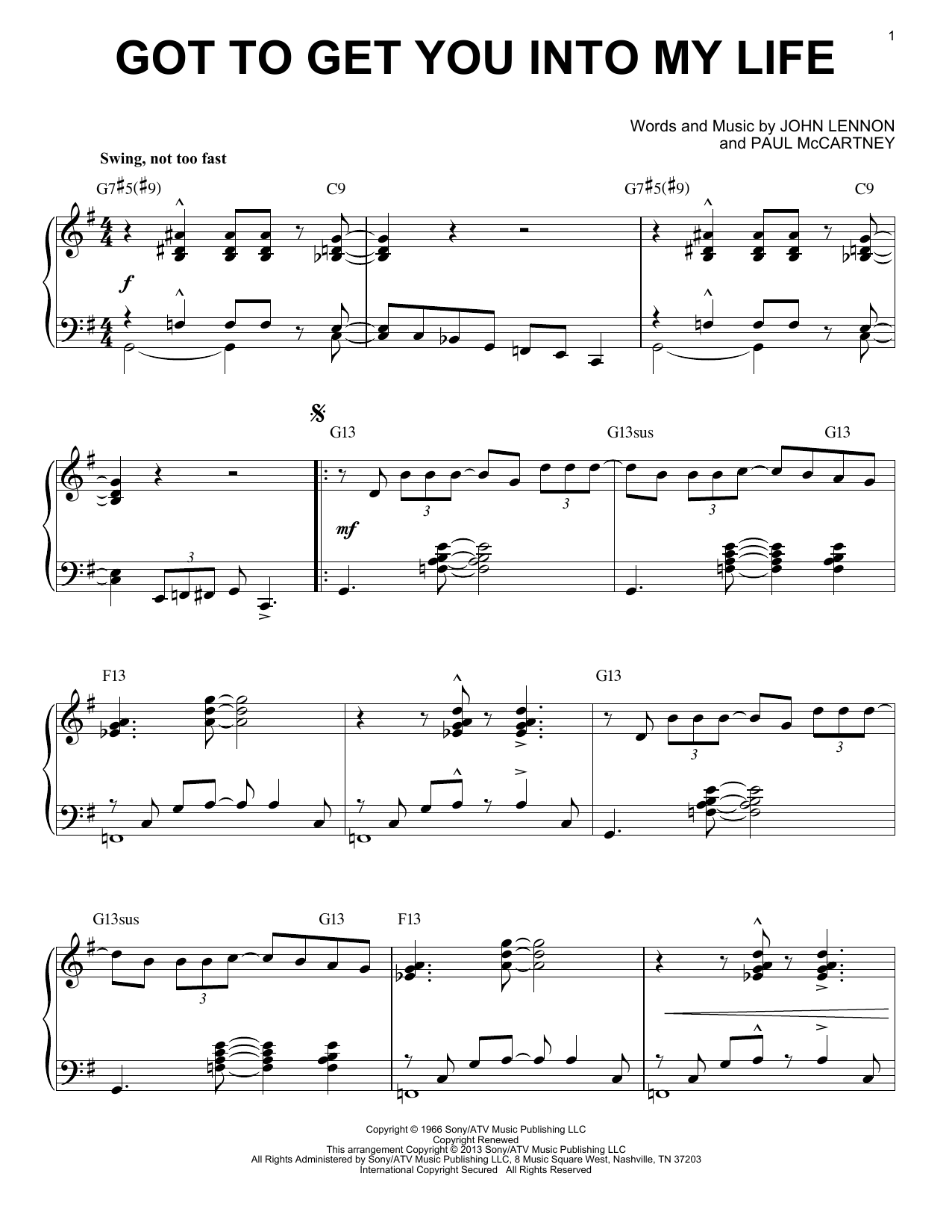 Produktbild zu: Got To Get You Into My Life [Jazz version] (arr. Brent Edstrom)