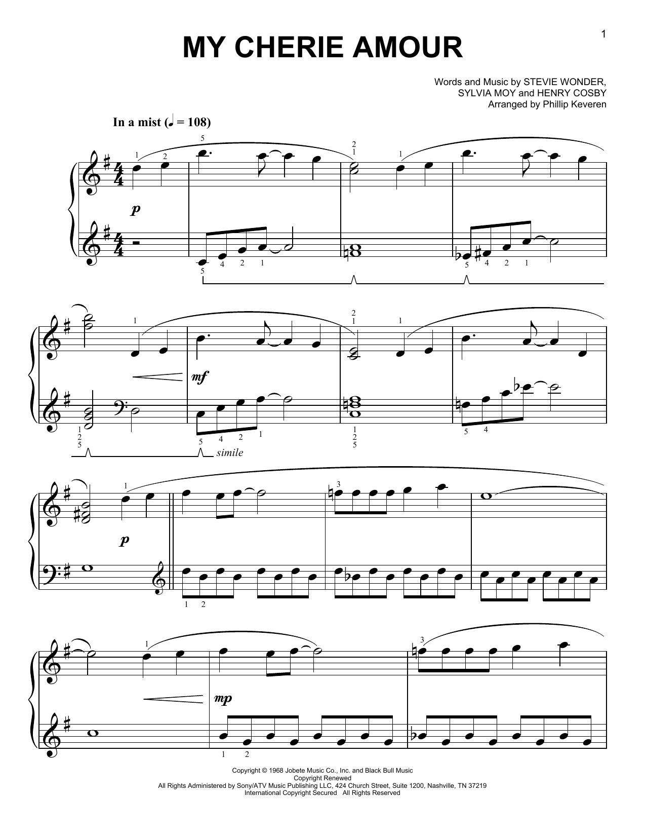 Produktbild zu: My Cherie Amour [Classical version] (arr. Phillip Keveren)