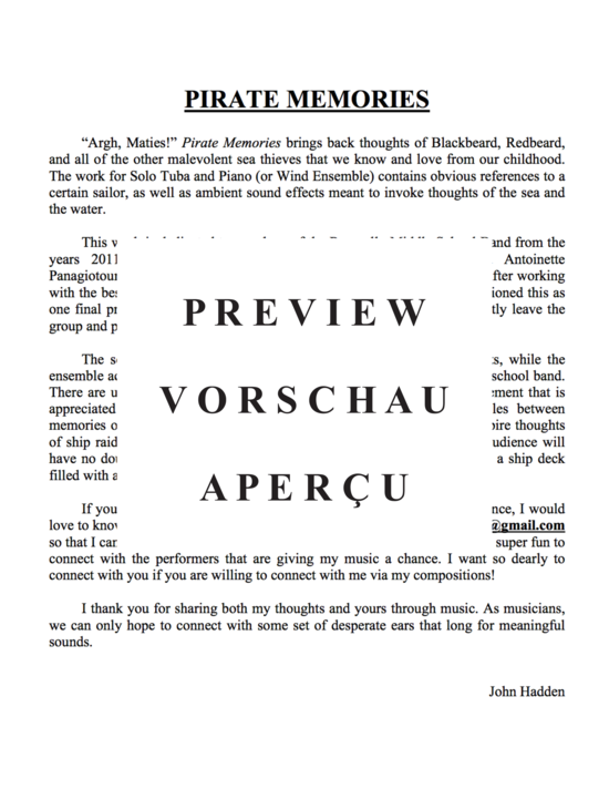 Product gallery: Page 3 of 17 Pirate Memories , , (tuba + piano)