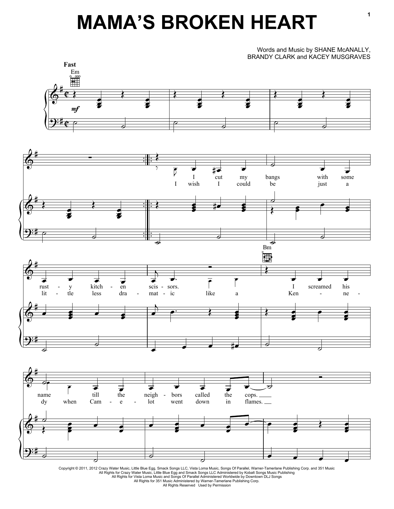 Produktgalerie: Seite 1 von 1 Mama's Broken Heart, Miranda Lambert, Gesang, Gitarre, Klavier