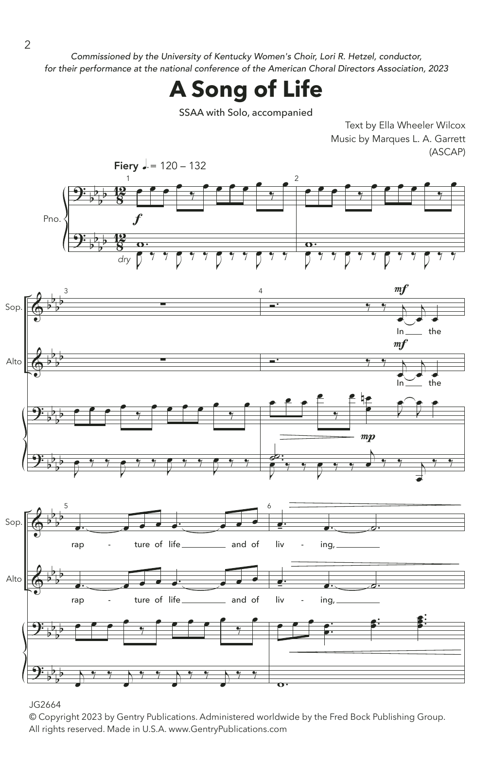 Produktgalerie: Seite 1 von 1 A Song of Life, Marques L.A. Garrett, Chor