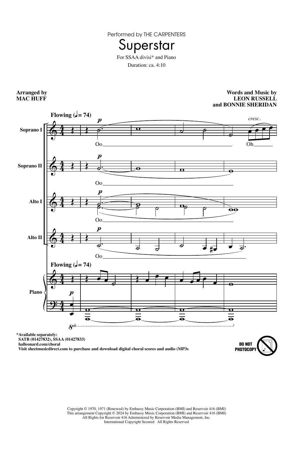 Product picture to: Superstar (arr. Mac Huff)