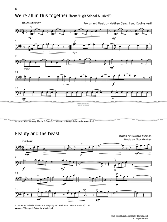 Produktgalerie: Seite 1 von 1 Beauty And The Beast, Alan Menken, Violoncello