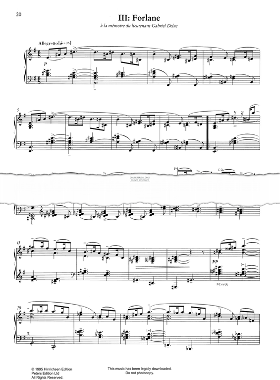 Product picture to: Forlane (from 'Le tombeau de Couperin, No. 3')