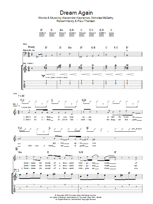Produktgalerie: Seite 1 von 1 Dream Again, Franz Ferdinand, Gitarre