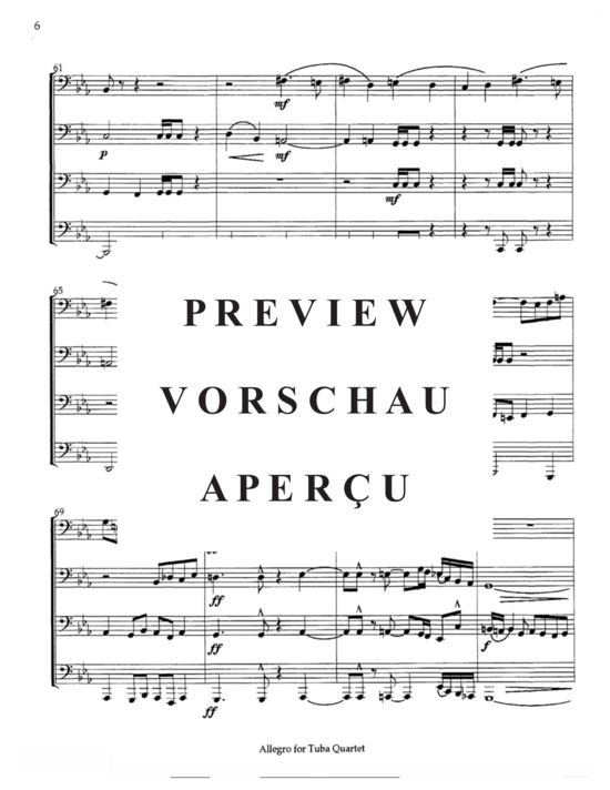 Product gallery: Page 8 of 19 Allegro , , (Tuba Quartet ETTT or TTTT)