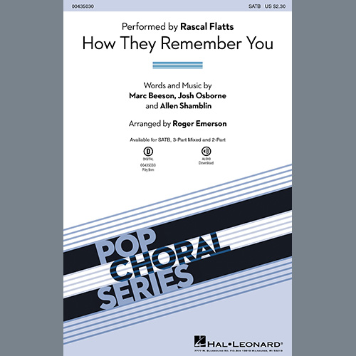 cover: How They Remember You (arr. Roger Emerson), Rascal Flatts, Chor