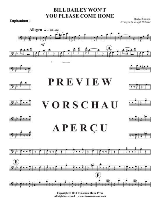 Product gallery: Page 6 of 17 Bill Bailey Won't You Please Come Home , , (2x Baritone, 2x Tuba)