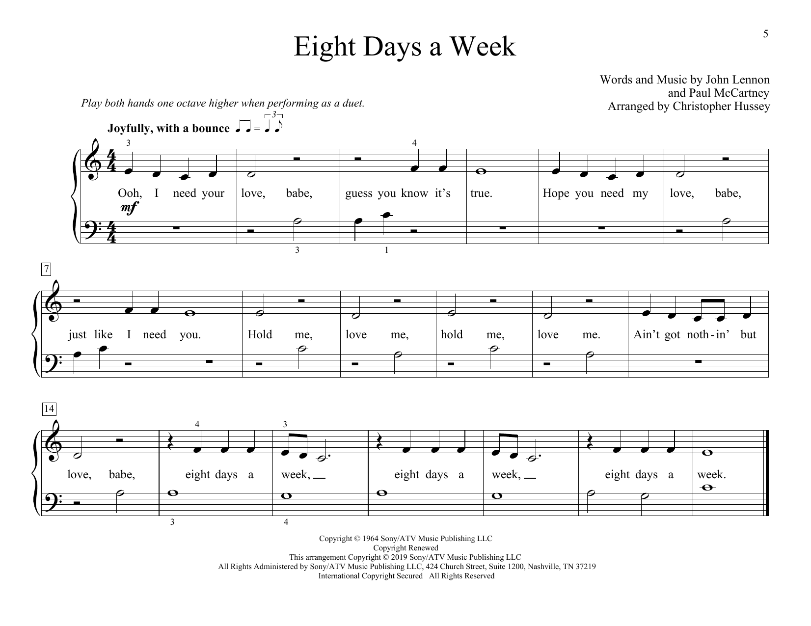 Produktbild zu: Eight Days A Week (arr. Christopher Hussey)