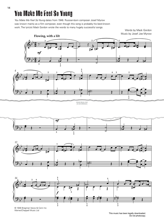 Produktgalerie: Seite 1 von 1 You Make Me Feel So Young, Josef Myrow, Klavier