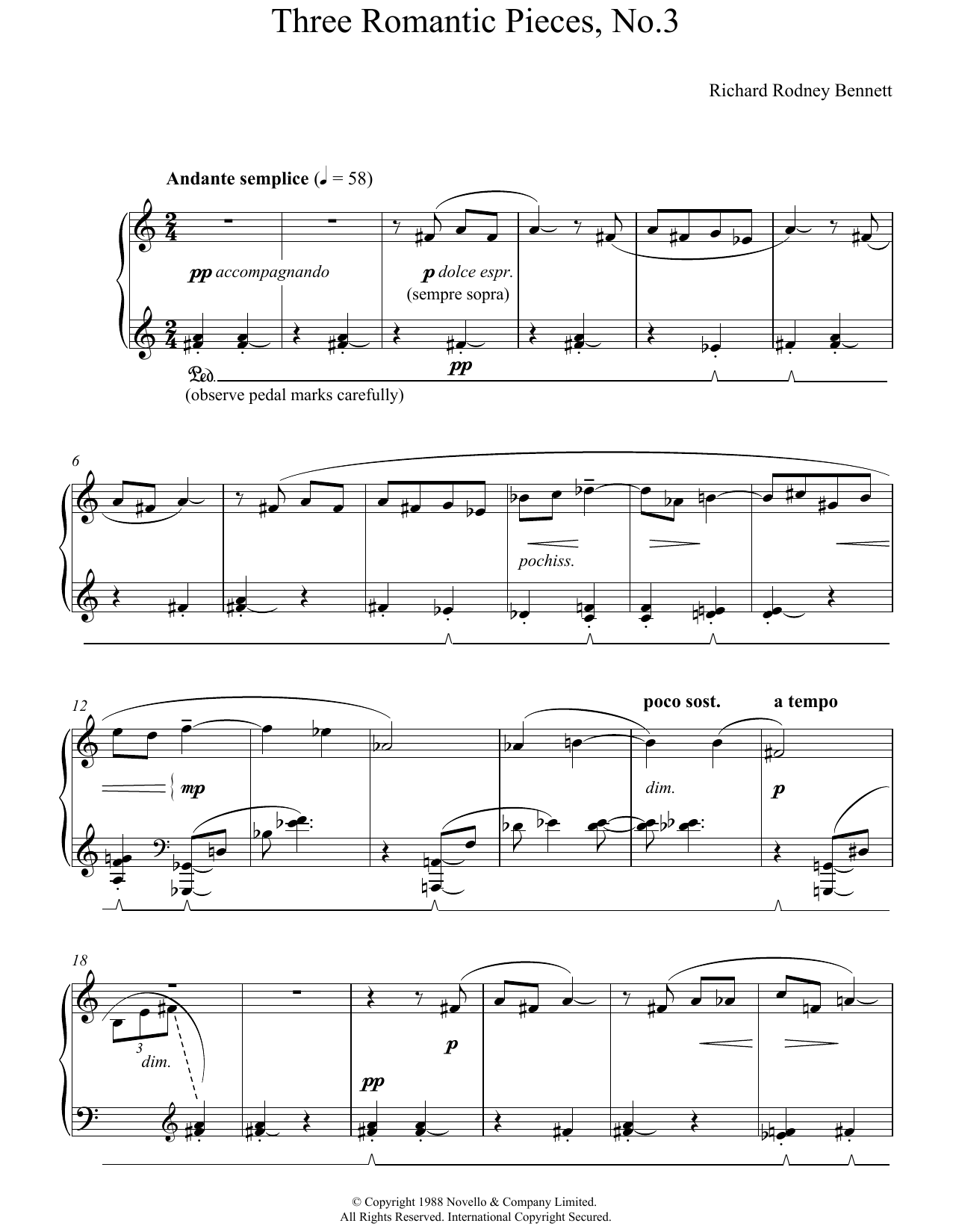 Produktbild zu: Three Romantic Pieces, No.3