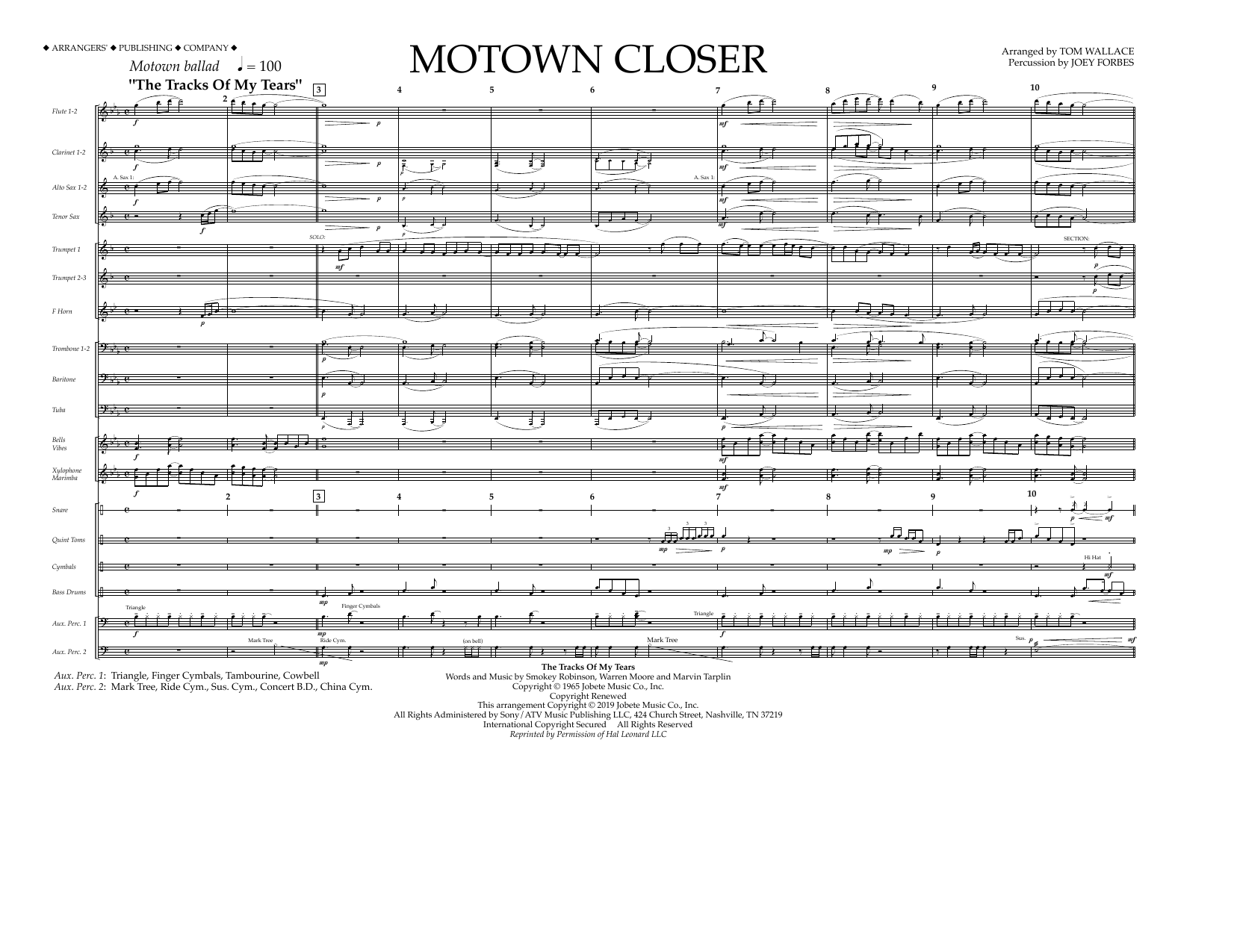 Produktbild zu: Motown Closer (arr. Tom Wallace) - Full Score