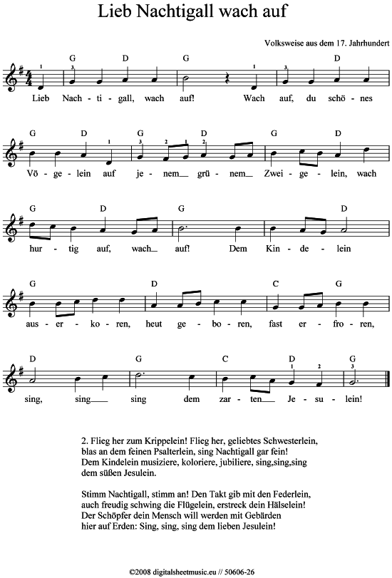 Product picture to: Lieb Nachtigall wach auf Weihnachtslied