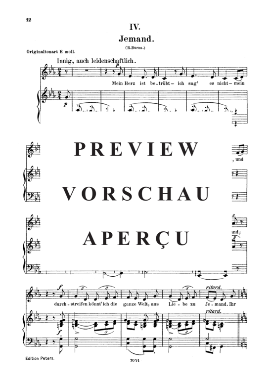 Product gallery: Page 2 of 3 Jemand Op.25 No.4, , Low Voice and Piano