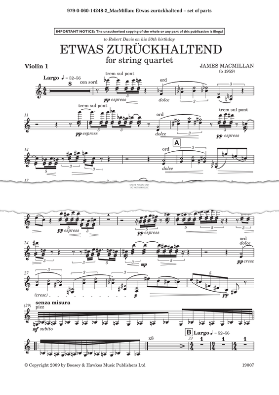 Produktgalerie: Seite 1 von 1 Etwas zurückhaltend, James MacMillan, Quartett