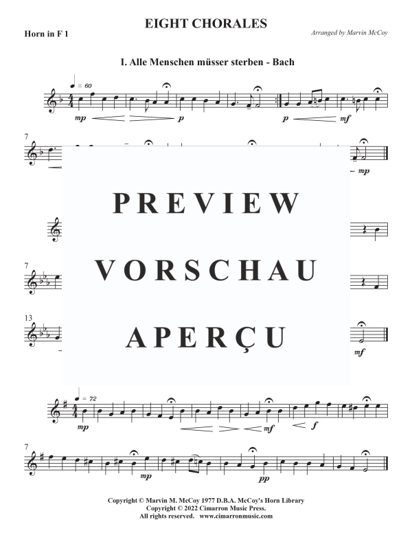 Product gallery: Page 11 of 11 Eight Chorales, , Horn Quartet