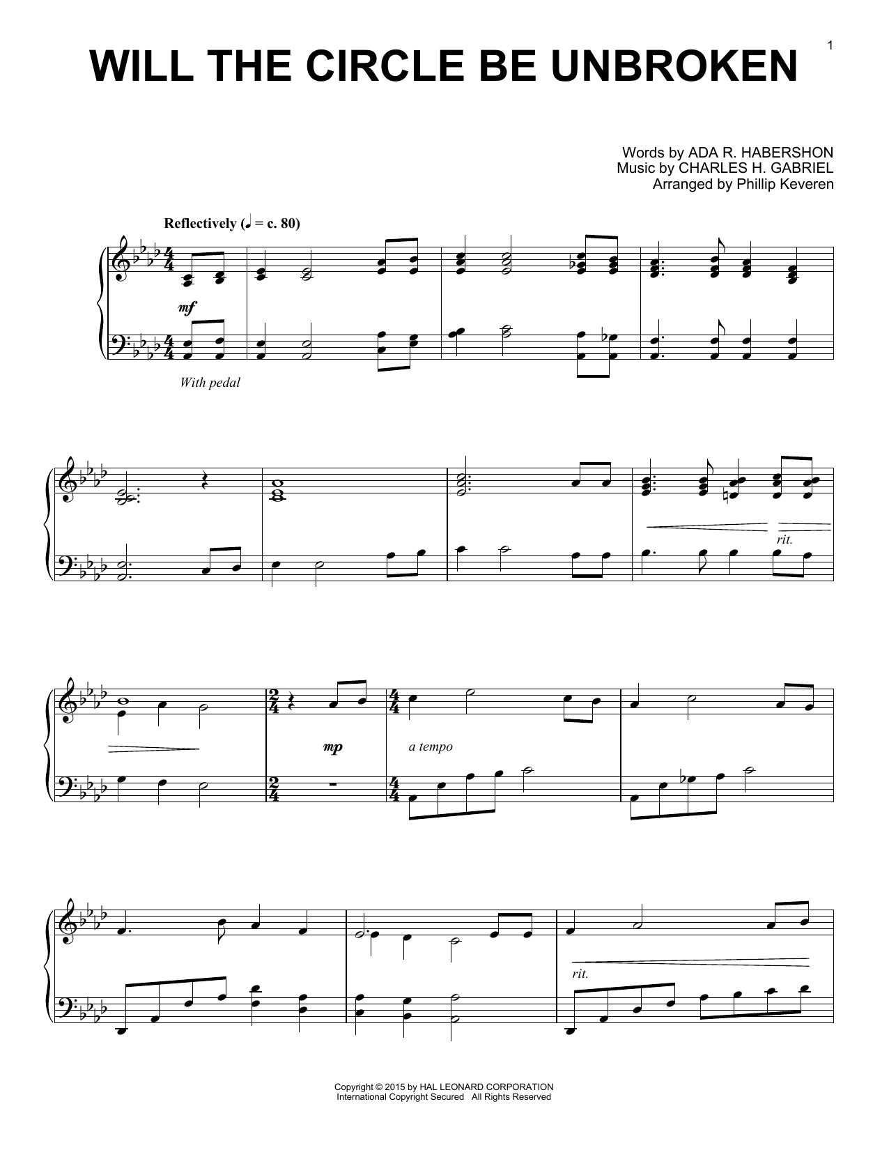 Produktbild zu: Will The Circle Be Unbroken (arr. Phillip Keveren)