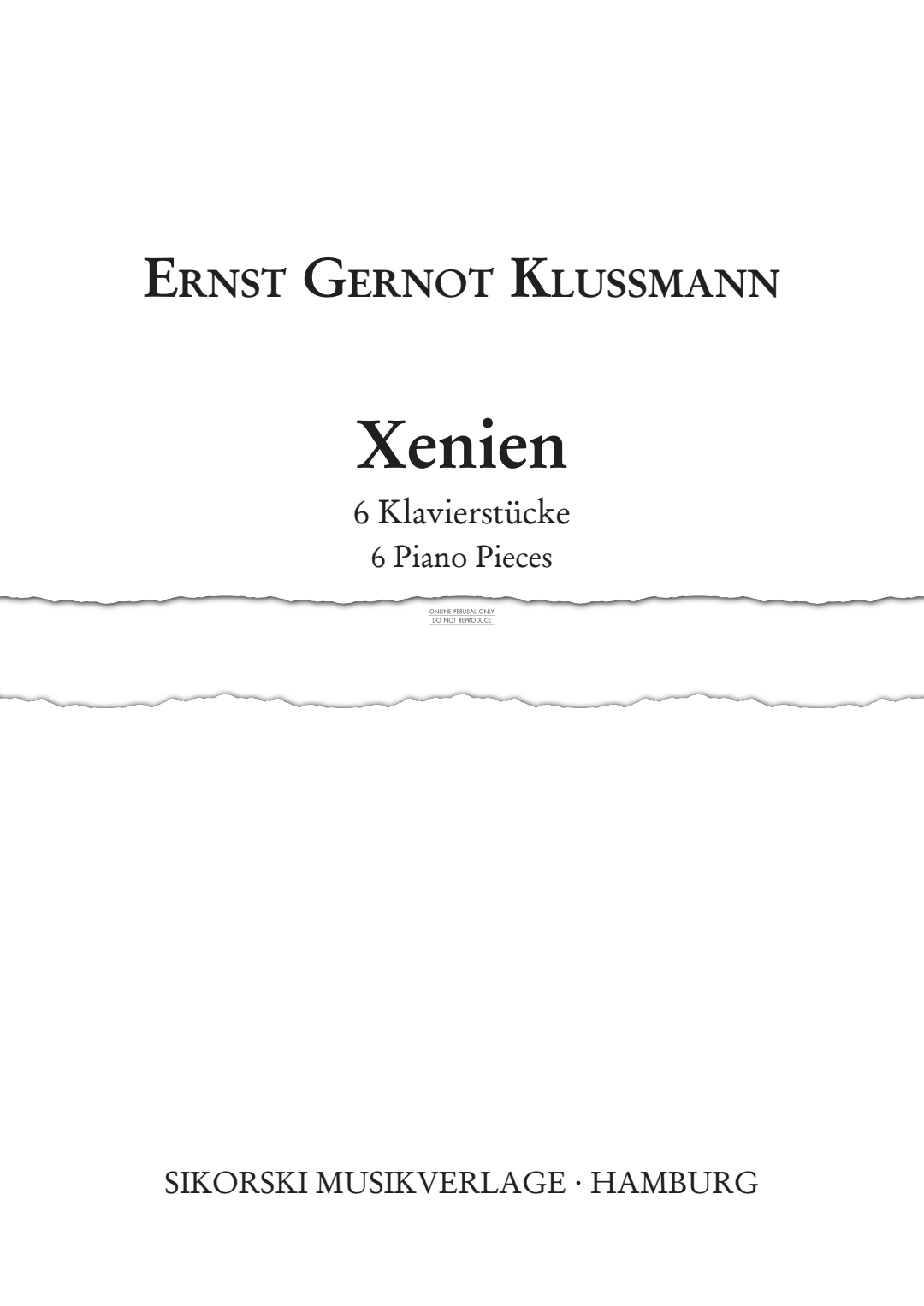 Produktgalerie: Seite 1 von 1 Xenien [Polemical Poems], Ernst G Klussmann, Klavier