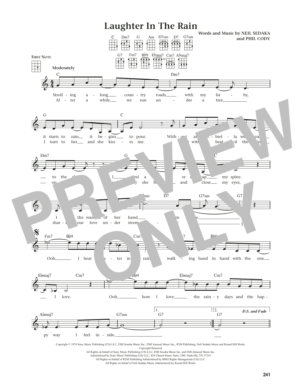Produktgalerie: Seite 1 von 1 Laughter In The Rain (from The Daily Ukulele) (arr. Jim Beloff), Neil Sedaka, Ukulele