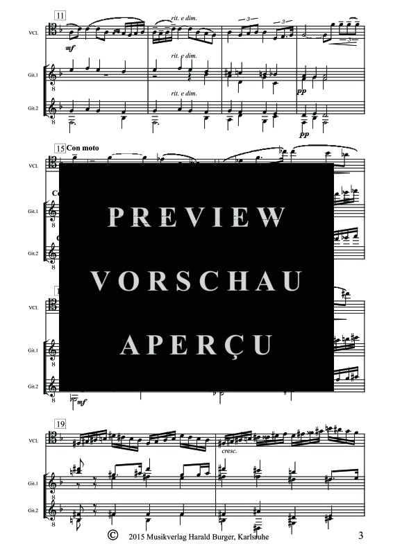 gallery: Prelude Opus 2 Nr.1, , Trio für 2 Gitarren und Violoncello