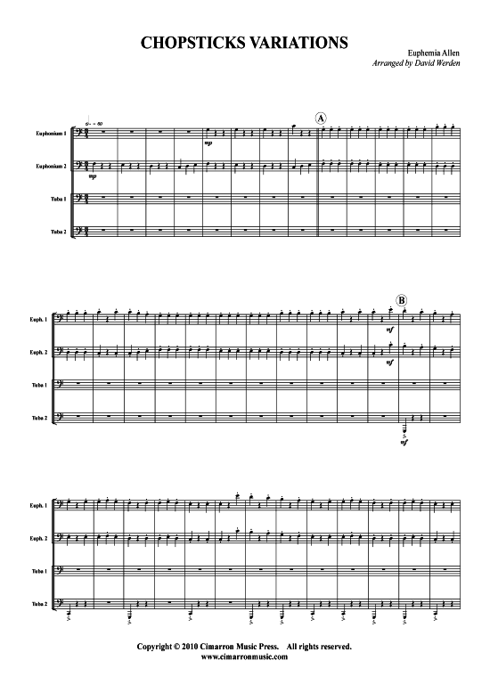 Product picture to: Chopsticks Variations Euphemia Allen