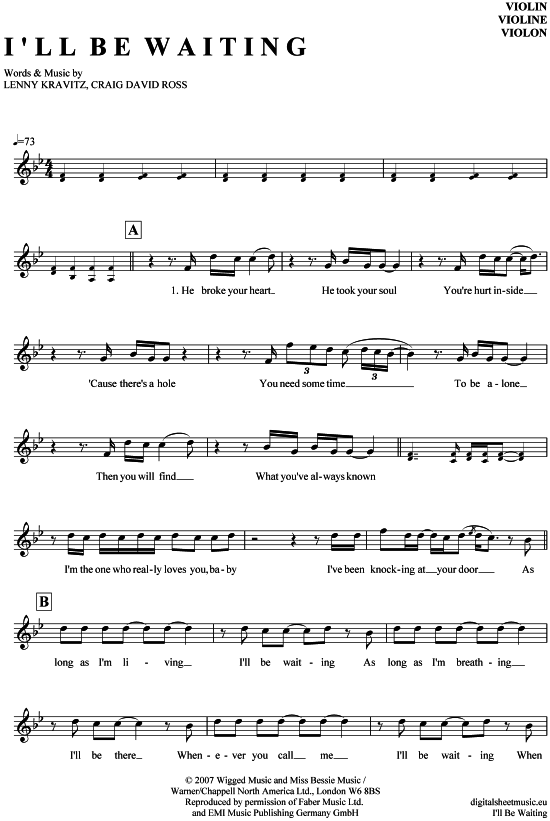 Product gallery: Page 1 of 4 I´ll be waiting , Kravitz, Lenny, (violin)