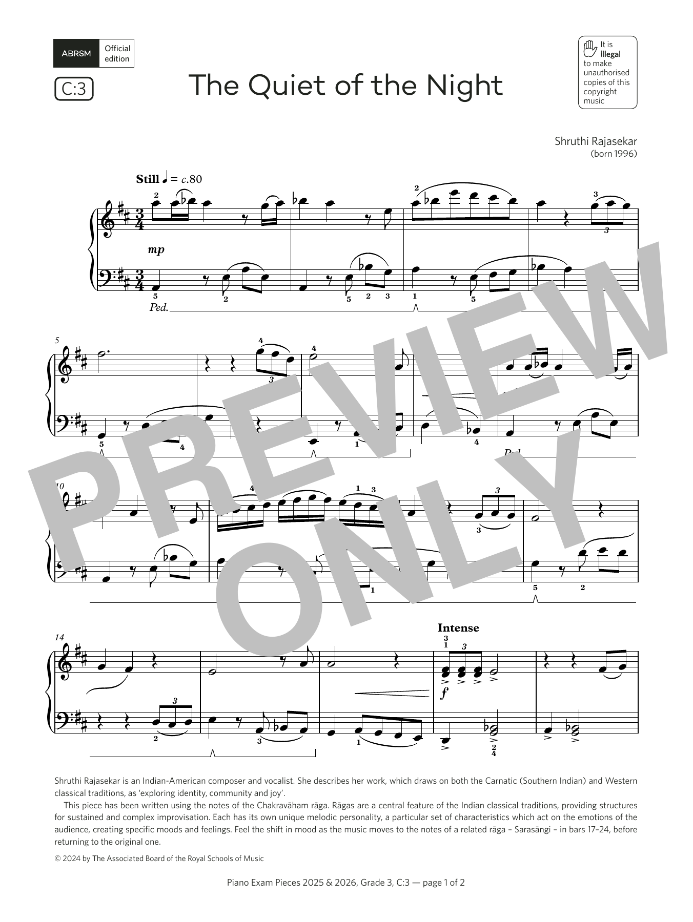Produktbild zu: The Quiet of the Night (Grade 3, list C3, from the ABRSM Piano Syllabus 2025 & 2026)